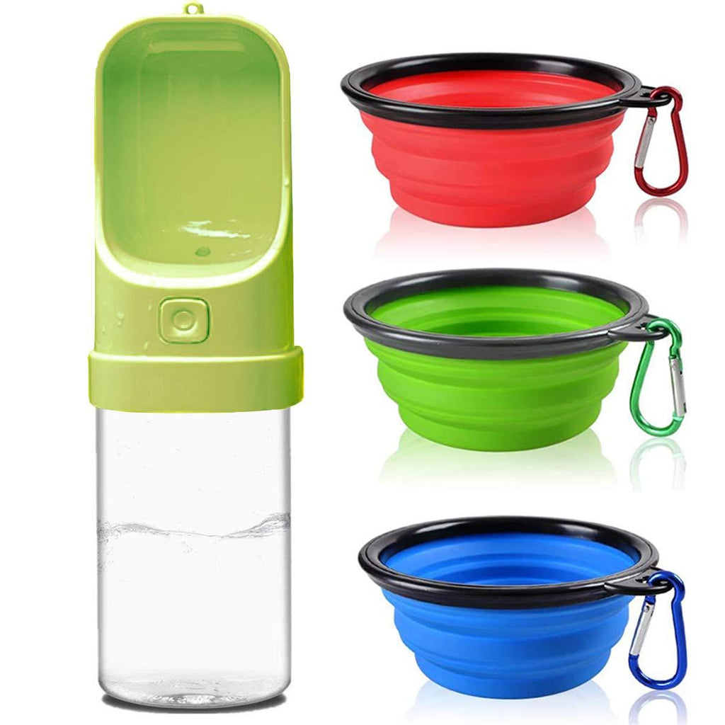 Fiyuer pet water bottle 4 Pcs dispenser folding dog portable water bowl for Outdoor Walking Travelling - PawsPlanet Australia