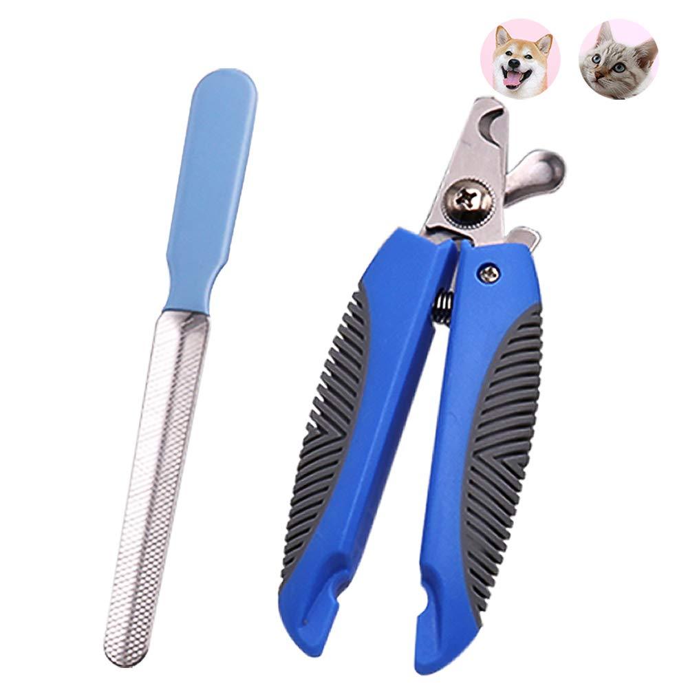 Aeska Dog & Cat Pets Nail Clippers with Protective Guard and Trimmers, Professional Pet Cat Nail Clippers & Claw Trimmer, Safety Guard to Avoid Overcutting, Grooming Tool for Small Animals (Blue) Blue - PawsPlanet Australia