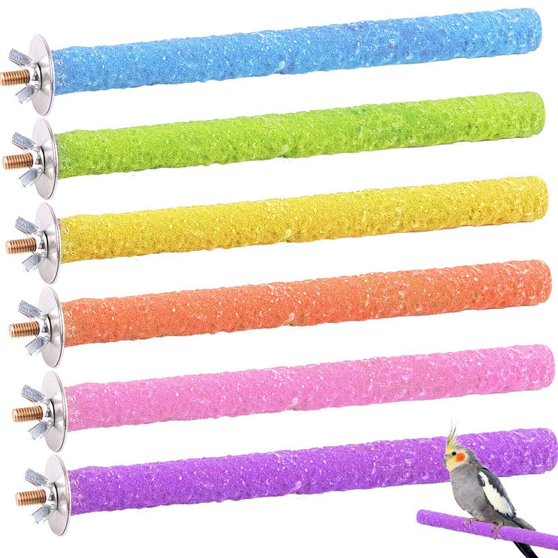 QUACOWW 6 Pcs Parrot Perches Nature Wood Bird Stand Sticks Paw Grinding Stick Parrot Perches Stand for Small Medium Birds - PawsPlanet Australia