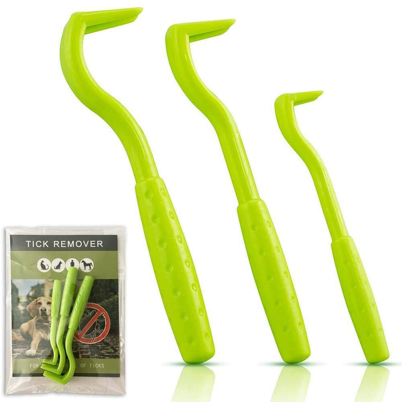 HouChanges 3Pcs Tick Remover Tool,Painlessly Tick Twister for Dogs Cats and Humans Pets Green Tick Hook Green - PawsPlanet Australia