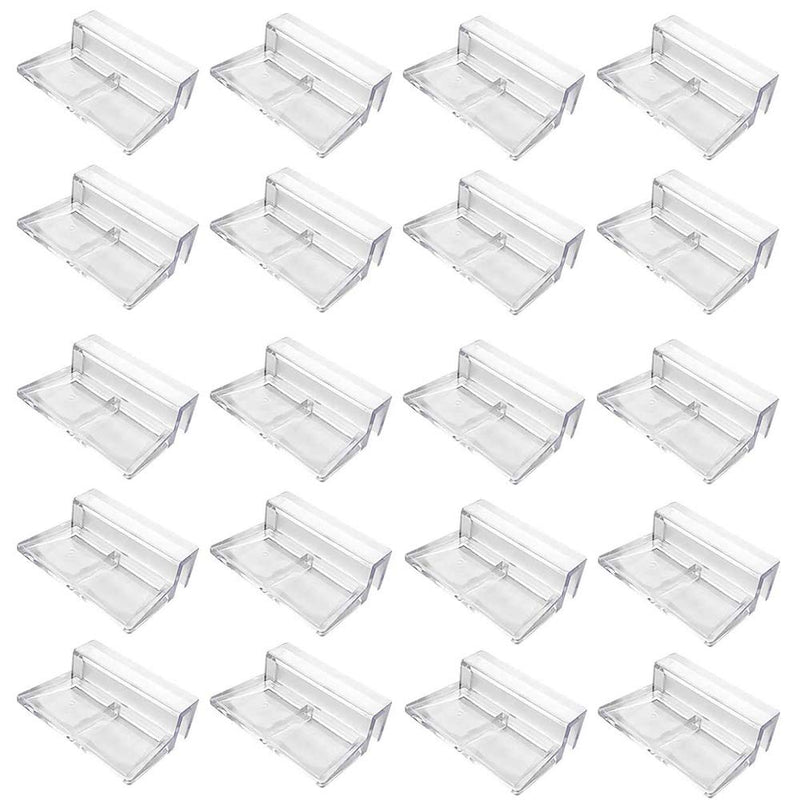 Seully 20 Pcs Fish Tank Glass Cover Clips,Cover Bracket for Fish Tank Aquarium,Fish Tank Acrylic Support Holder,Multifunctional Universal Lid Clips,Suitable for 5-6mm Glass,Clear - PawsPlanet Australia