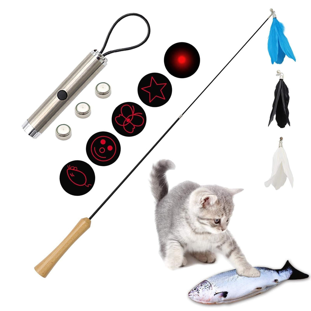 NASTRA Cat Toys for Indoor Cats,Interactive Feather Cat Toy Set,Idea for Kitten Cat Having Fun Exercise Playing - PawsPlanet Australia