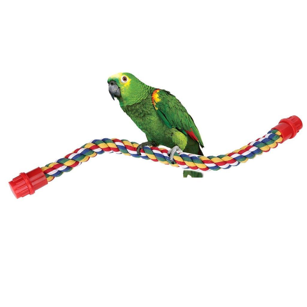 Bird Cotton Rope Toy, Colorful Cotton Rope Perch Multi-usage Shaped in Various Shapes Parrot Chewing Toy for Parrot Budgie Parakeet Cockatiel - PawsPlanet Australia