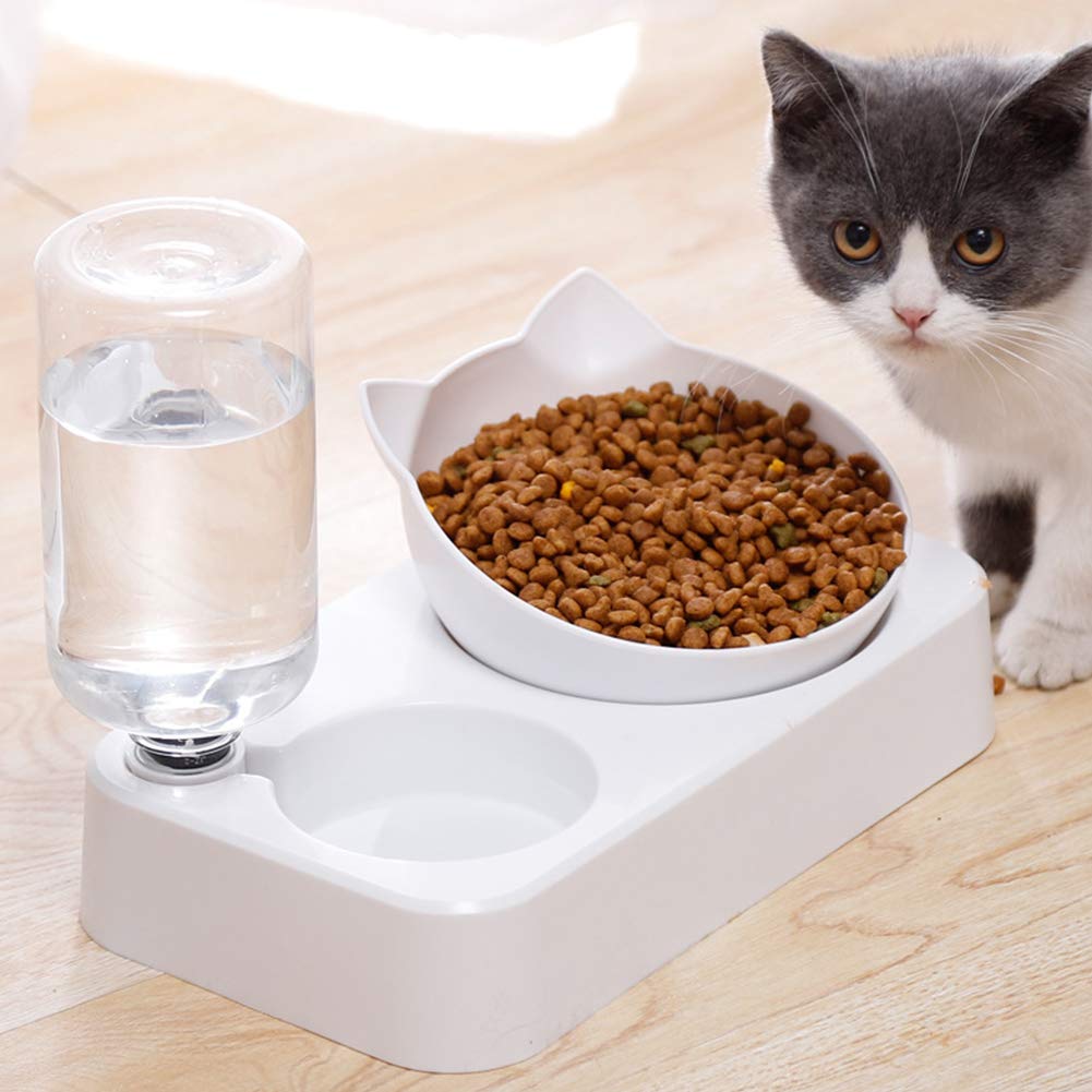 Double Water and Food Bowl Set,Pets Automatic Water Dispenser with Food Bowl,Double Pet Bowls Set for Small or Medium Size Dogs Cats Water Dispenser+Food Bowl - PawsPlanet Australia