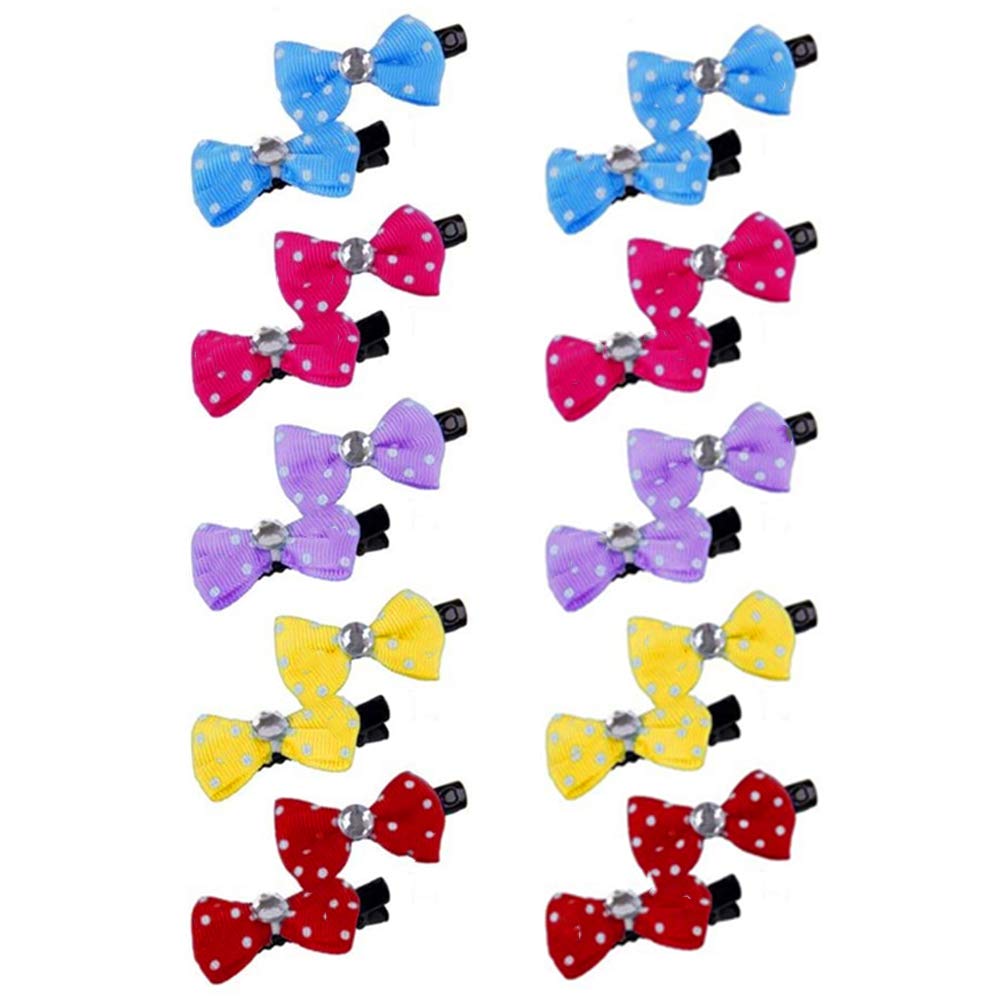 NA 20Pcs Dog Hair Bows Hair Clips Bow Pattern Hair Clips Set Pet Dog Cat Hairpin Pet Grooming Products Puppy Grooming Hair Accessories for Puppies Cats and Other Small Pets (Random Color) - PawsPlanet Australia