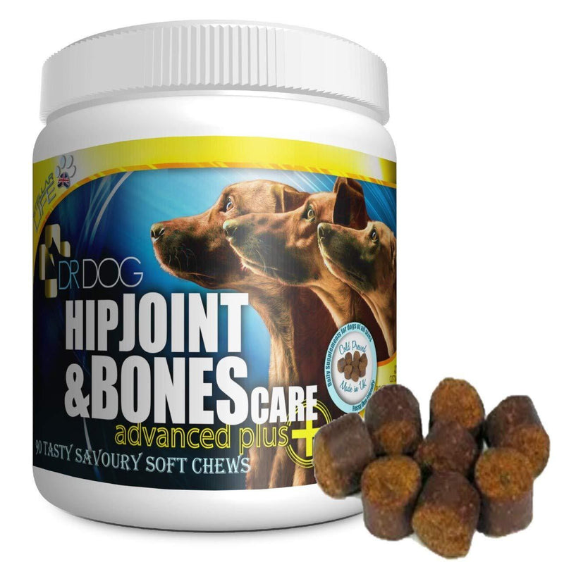 DR DOG Joint Supplement - 90 Cold Pressed Soft Chew Dogs Joint Supplements - Hip & Joint Care for Dogs – Bacon Flavoured Dog Joint Care Chews – Chondroitin - Glucosamine for Dogs –Vet Grade-Made in UK - PawsPlanet Australia