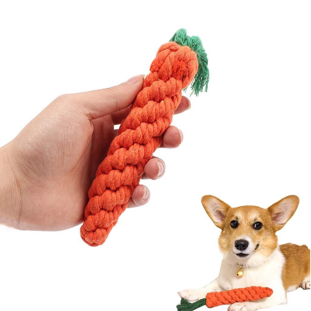 ZPP Dog Chew Toys Carrot Rope, Puppy Teething Chewing Safe Durable Braided Pet Medium Large Cat Cotton Knot Paws Fun Molar for Clean Teeth Healthy Handmade Gift - PawsPlanet Australia