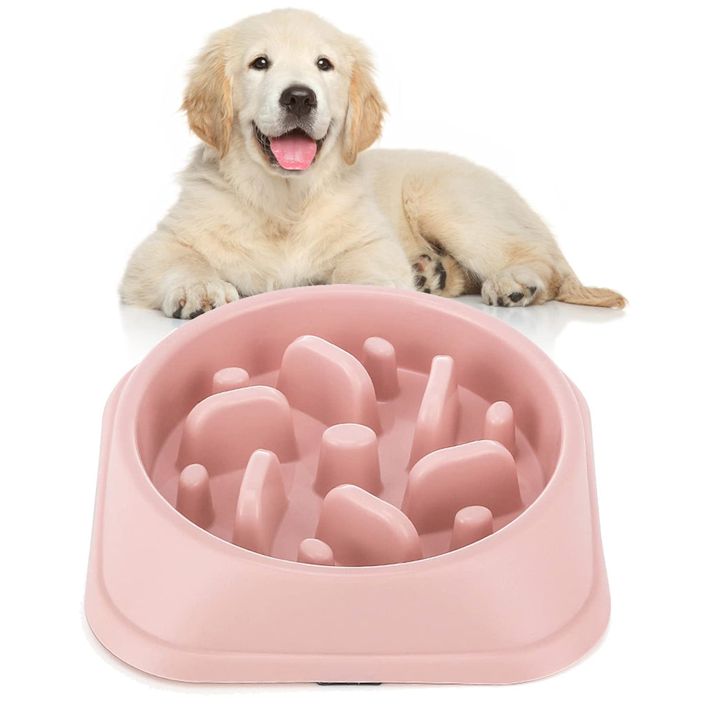 Suhaco Slow Feeder Dog Bowl Pet Non-spill Maze Interactive Puzzle Food Bowls for Dogs & Cats (Pink) M Pink - PawsPlanet Australia