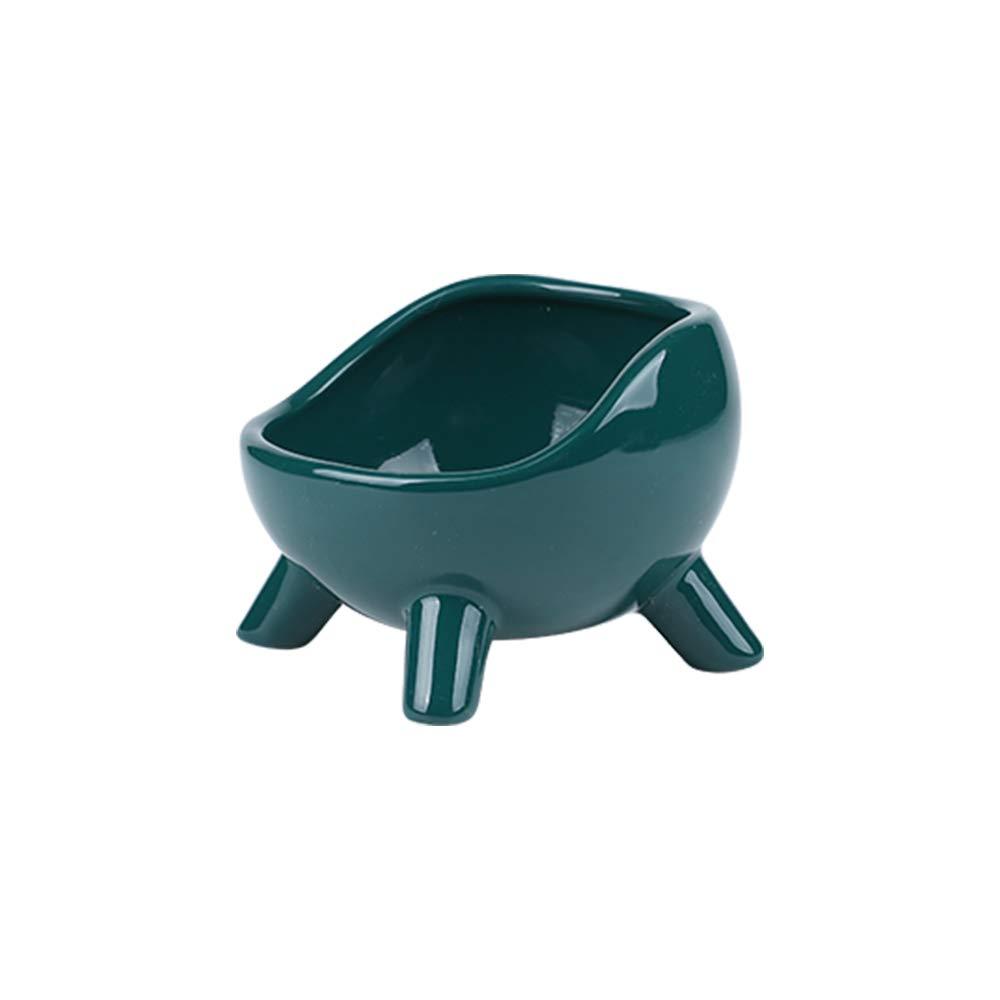 Cat Bowls Raised Cat Food Bowls Anti Vomiting,Ceramic Cat Food and Water Bowls Stress Free,Angled Elevated Pet Bowl with 4 fixed feet,Backflow Prevention,Non Slip,No Spill,for Cats and Small Dogs Green - PawsPlanet Australia