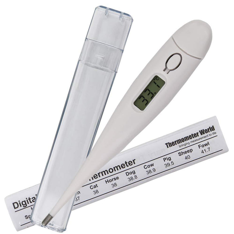 Pet Thermometer For Animal Owners of Dogs Cats Horses Vets Fixed Head Digital Temperature Probe Includes Veterinary Hobdays Chart - PawsPlanet Australia