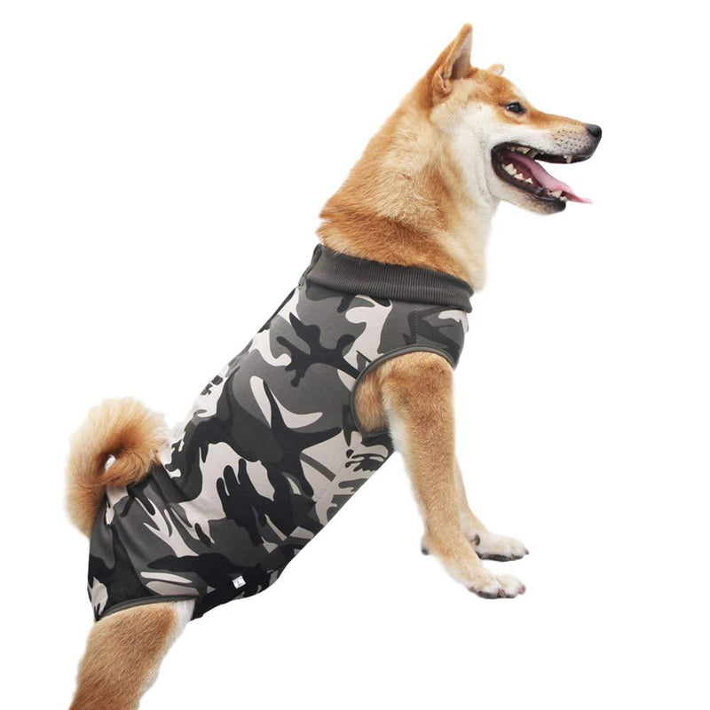 Recovery Suit for Dogs Cats After Surgery,Male & Female Dogs Post-Operative Clothes,Pet Dog Pajamas Stripes,Surgical Pet Wear for Abdominal Wounds & Weaning L Camouflage - PawsPlanet Australia