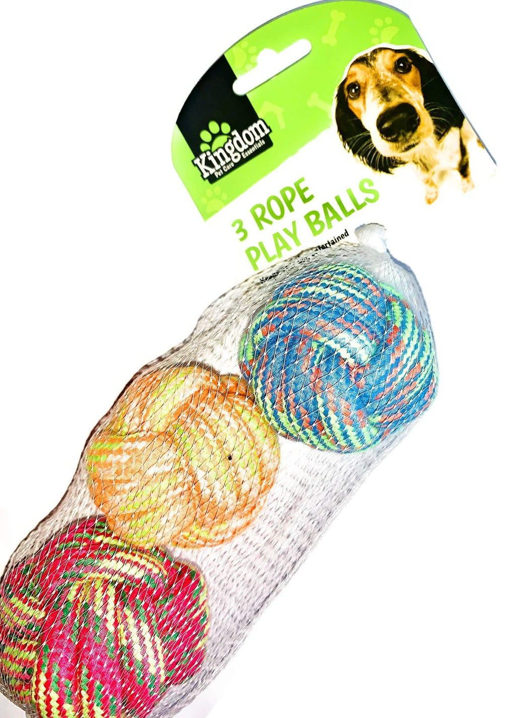 Kingdom Pet Care 3 Rope Play Balls Durable Entertaining Chew Rope Balls Toy - PawsPlanet Australia