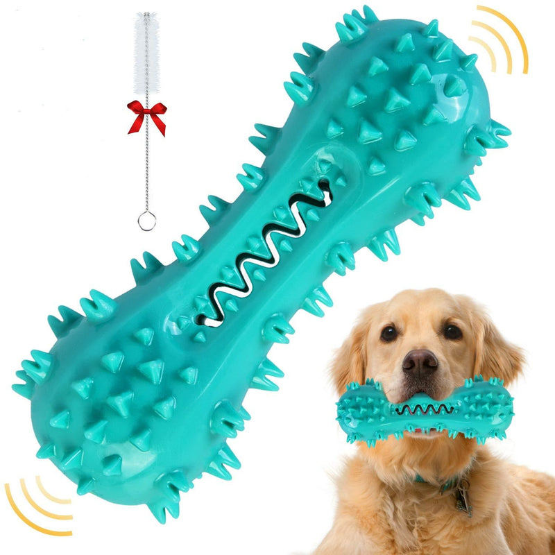 YHmall Dog Chew Toys, Puppy Toothbrush Teeth Cleaning Chew Toys for Medium/Large Dogs, Durable Natural Rubber Dog Toys with Squeaker - PawsPlanet Australia