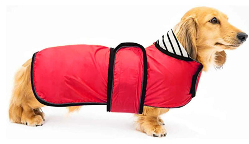 Ctomche Dachshunds Jacket with Harness,Windproof Dog Vest with Reflective Strips,Warm and Cozy Dog Sport Vest,Dog Winter Coat for Dachshunds Red-L L - PawsPlanet Australia