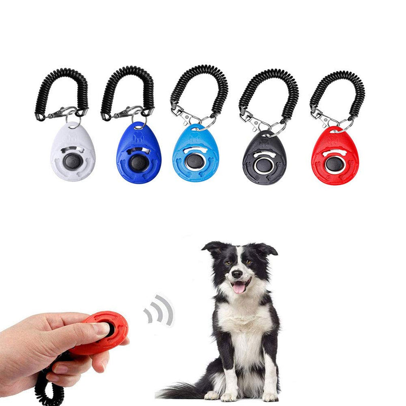 YUEMING 5Pcs Dog Clicker, Pet Training Clicker with Wrist Strap,Big Button Dog Training Clicker for Training Dog, Cat, Horse and Other Pets - PawsPlanet Australia