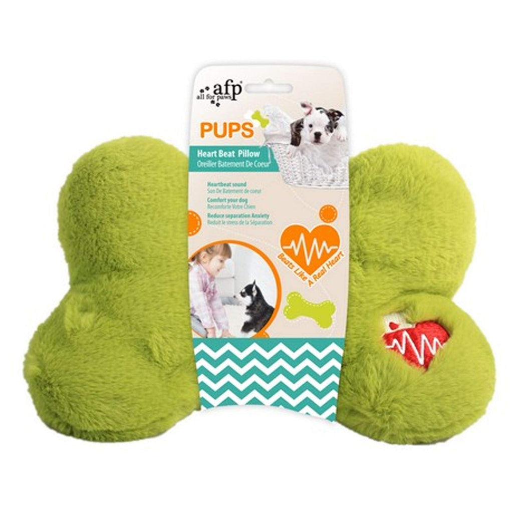 ALL FOR PAWS PUPS Heart Beat Pillow Dog Plush Toy, Green, 2.6 kg - PawsPlanet Australia