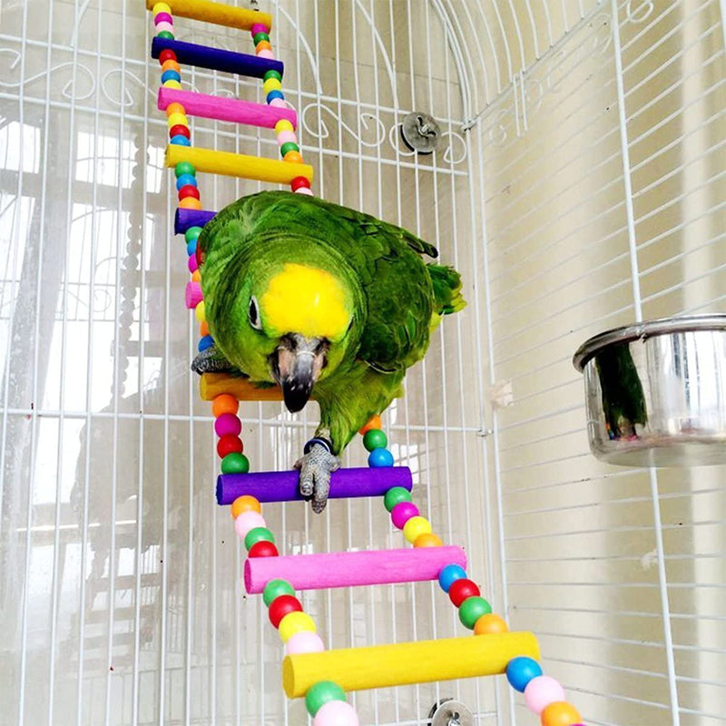 Acidea Wood Climbing Ladder Toy for Bird Parrot Budgies Conure Parakeet Cockatiel Chinchilla Guinea Pig Squirrel Cage Perch - PawsPlanet Australia