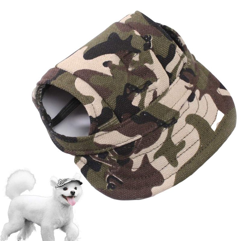 Winnfy Pet Dog Baseball Cap Adjustable Dog Outdoor Baseball Hat with Ear Holes Chin Strap S Camouflage - PawsPlanet Australia