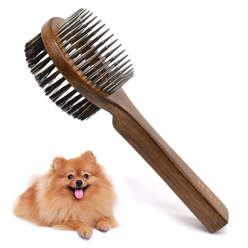 PetGens Dog Undercoat Rake, Grooming Rake for Cats and Dogs, Pet Bristle Brush, Double Sided Wooden Pet Brush For Dogs Cats… - PawsPlanet Australia