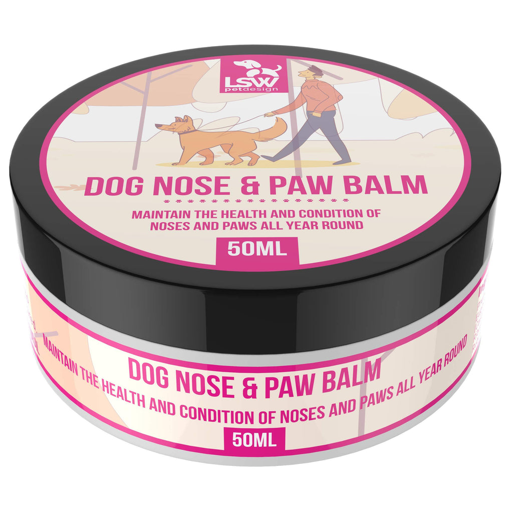 LSW Pet Design Dog Paw & Nose Balm (50ml) for Cracked, Rough, Itchy & Dry Paw Pads – Non Sticky, Lick Safe, – Natural Heals, Moisturises & Nourishes – Pet Balm Butter - PawsPlanet Australia