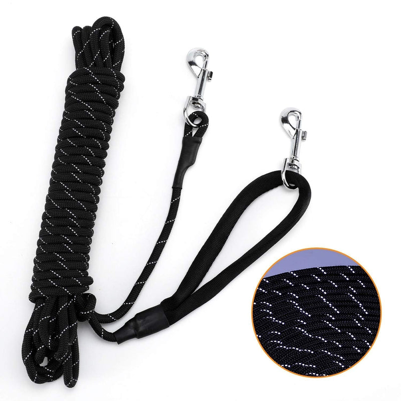 PETTOM Dog Training Lead Long Dog Line 10m 15m Extra Long Heave Duty Reflective Dog Leash for Small Medium Large Dogs Tracking Recall Training Outdoor (S: 5m / 16ft, Black) S: 5m / 16ft - PawsPlanet Australia