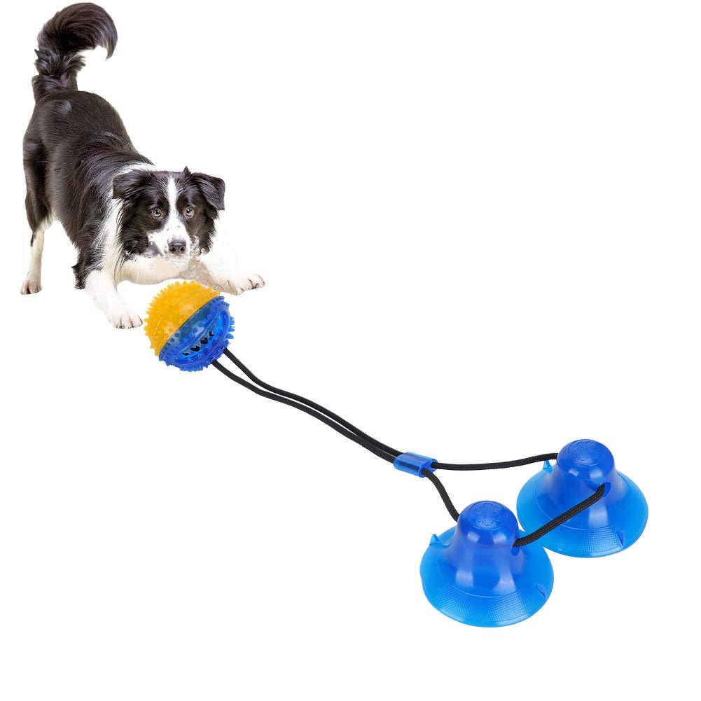 YOUTHINK Double Suction Cup Pull Rope Dog Molar Toy Bite‑Resistant Teeth Cleaning Toy for Puppies Teething,Boredom,Tug of War, Slow Feeding, Teeth Cleaning (ROUND) - PawsPlanet Australia