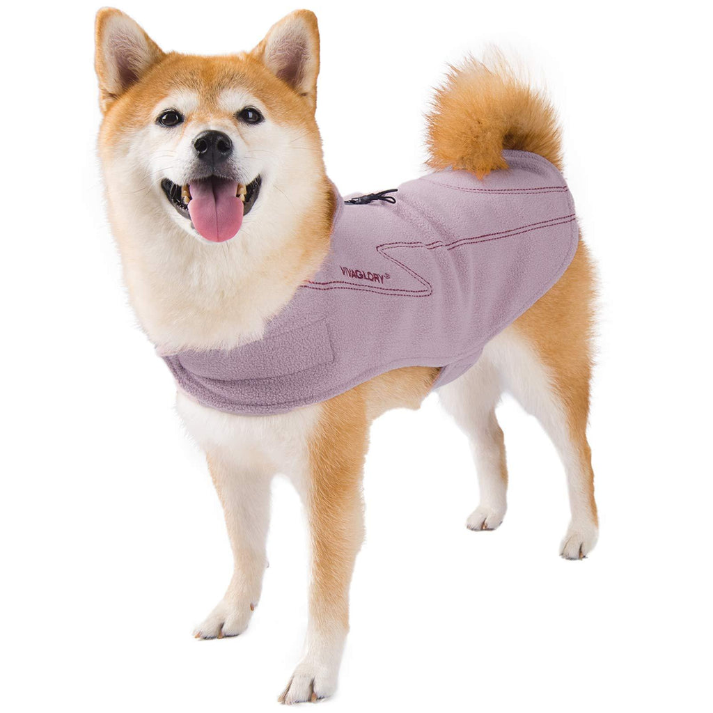 VIVAGLORY Dog Coat Fleece Jacket Vest for Small Medium Large Dogs Puppy Windproof Warm Clothes for Cold Weather, Pink, M M(Chest:56-68m) - PawsPlanet Australia