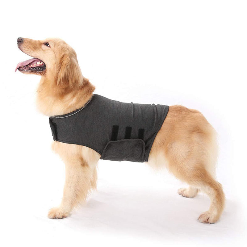 Haokaini Anti-Anxiety Dog Jacket Dog Calming Coat Pet Stress Relief Shirt Warm Calming Vest Lightweight Thunder Dog Wrap Dog Anxiety Jacket(Dark Grey,S) S Dark Grey - PawsPlanet Australia