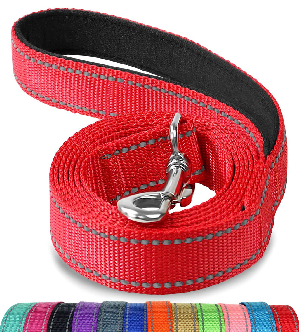 Joytale Padded Handle Dog Lead, Reflective Nylon Dogs Leads for Training,Walking Leash for Small, Medium Dogs, 1.2m × 2cm,Red 1.2m x 2cm Red - PawsPlanet Australia