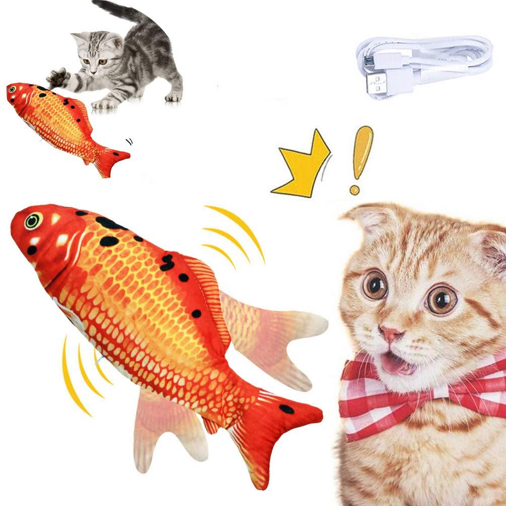 linping Electric Moving Fish Cat Toy, Realistic Plush Simulation Electric Wagging Fish Cat Toy Catnip Kicker Toys, Funny Interactive Pets Pillow Chew Bite Kick Supplies for Cat Kitten Kitty - PawsPlanet Australia