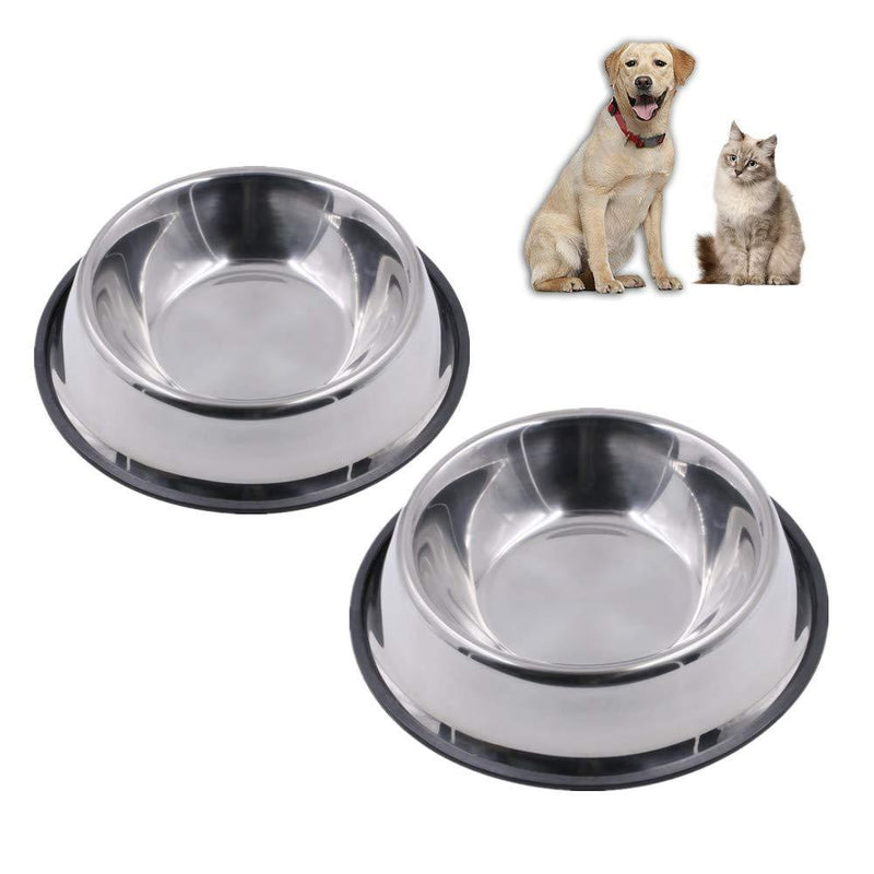 2 Pack Non-slip Stainless Steel Dog Bowls, Dog Feeding Bowls, Dog Plate Bowls With Rubber Bases, Pet Feeder Bowls And Water Bowls-8.5 inches M-8.5 inch - PawsPlanet Australia