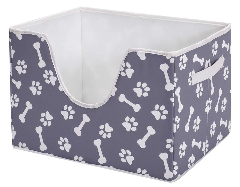 Geyecete Dog Toys Storage Bins Canvas printing pet Baskets,Pet Toy and Accessory Storage Bin Large toy box Organizer, Storage booth -Gray Gray - PawsPlanet Australia