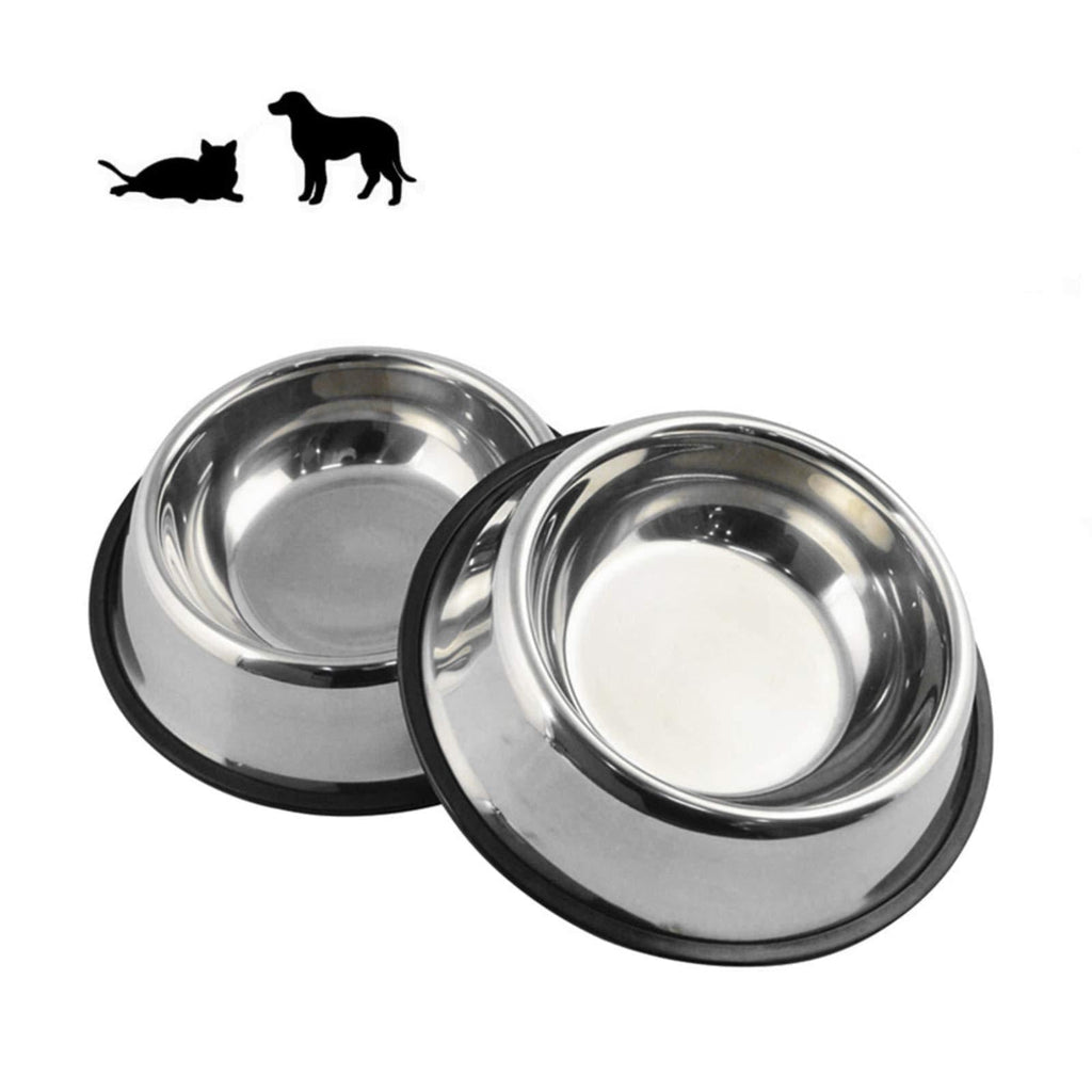 2 Pack Non-slip Stainless Steel Cat Bowls, Cat Feeding Bowls, Cat Plate Bowls With Rubber Bases, Pet Feeder Bowls And Water Bowls-7 inches S-7 inch - PawsPlanet Australia