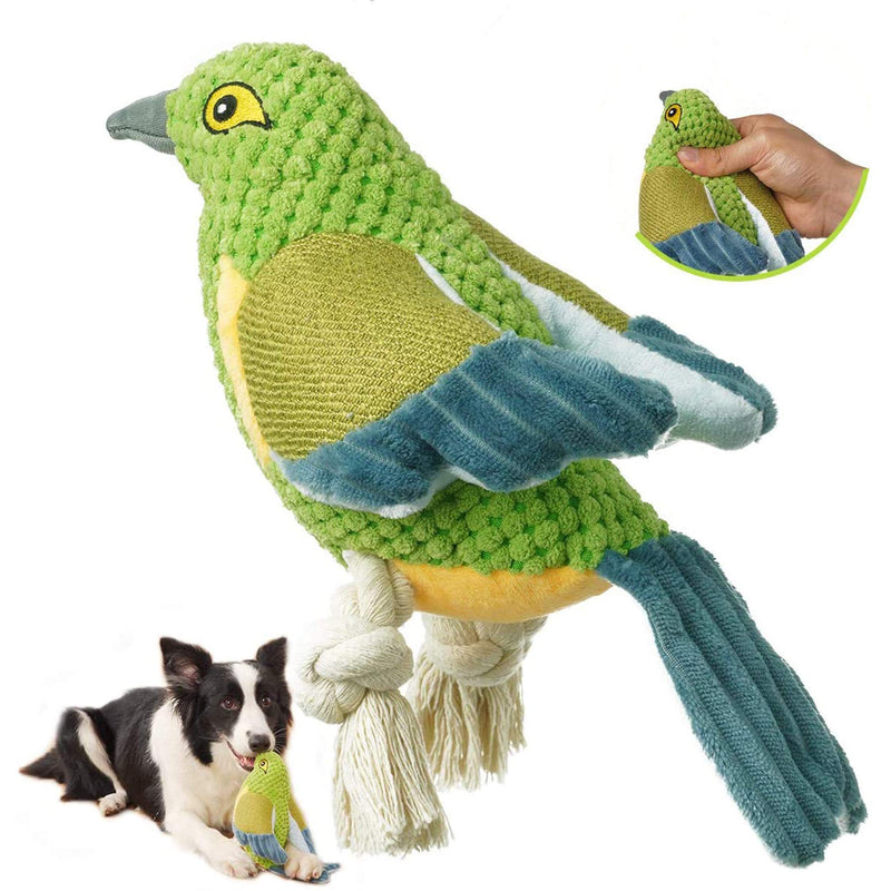 AODENER Plush Toy for Cat and Dog Squeaky Toy- Teeth Cleaning Chew Rope Green Magpie for Small Medium Dogs Plush Bird Toy Dog Chew Biting Toy Plush Cute Pet Toys - PawsPlanet Australia