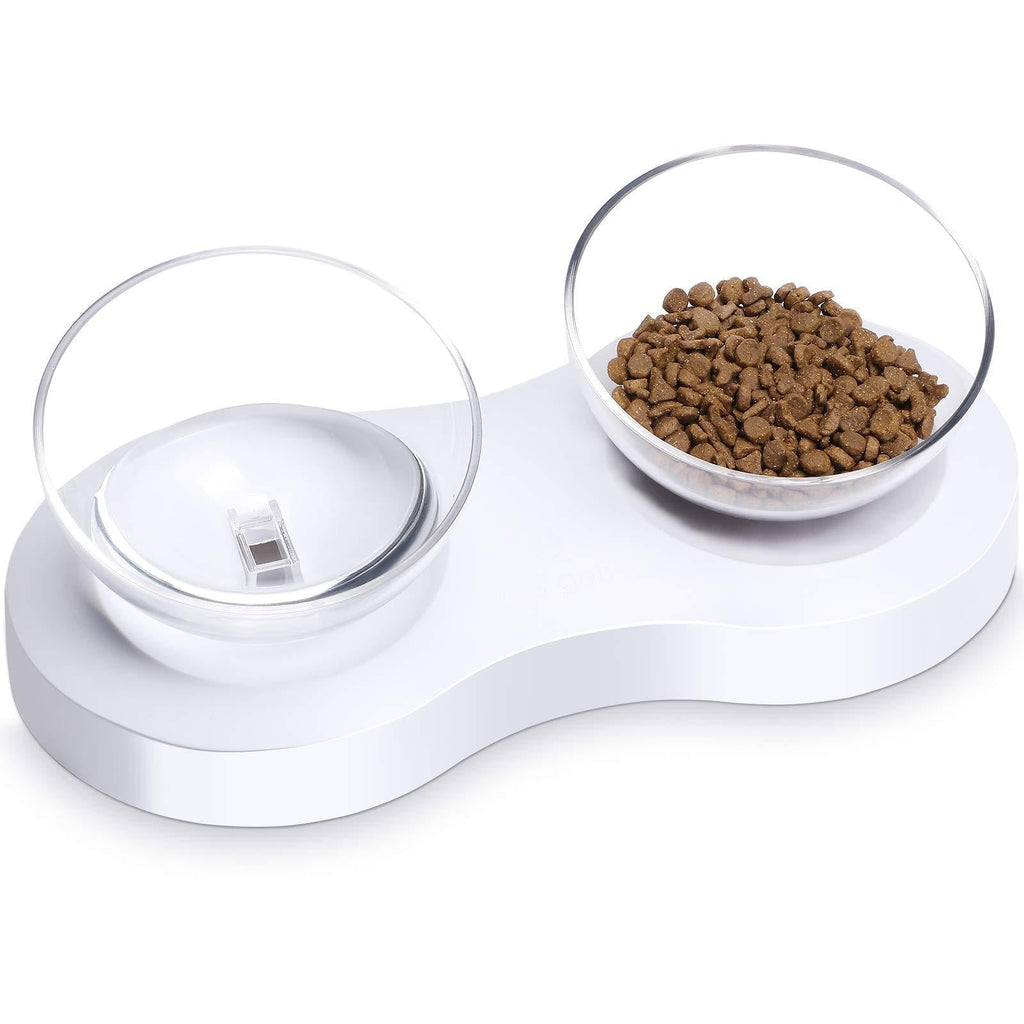 G.C Cat Bowl Double Tilted Cat Food Bowl with Raised Stand Water Bowl Pet Food Feeder Pet Dog Bowl Non-Spill Feeding Bowls for Kitten Puppy - PawsPlanet Australia