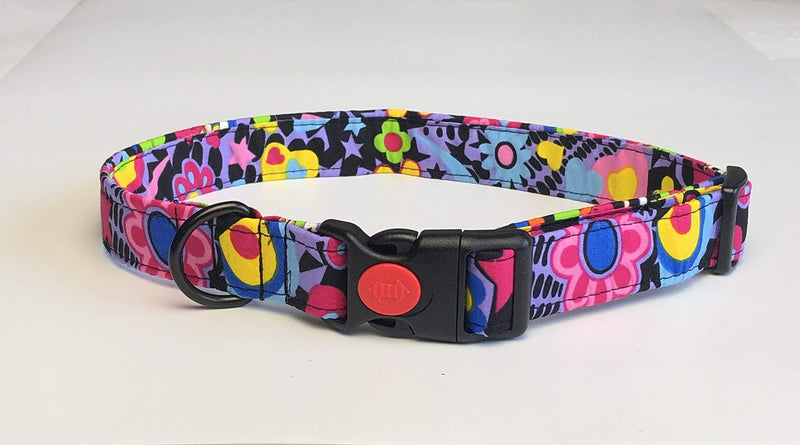 KLASSY K9 SOFT FABRIC COTTON DOG COLLAR WITH HIP CHICK DESIGN FOR LARGE MEDIUM DOG 1" WIDE - PawsPlanet Australia