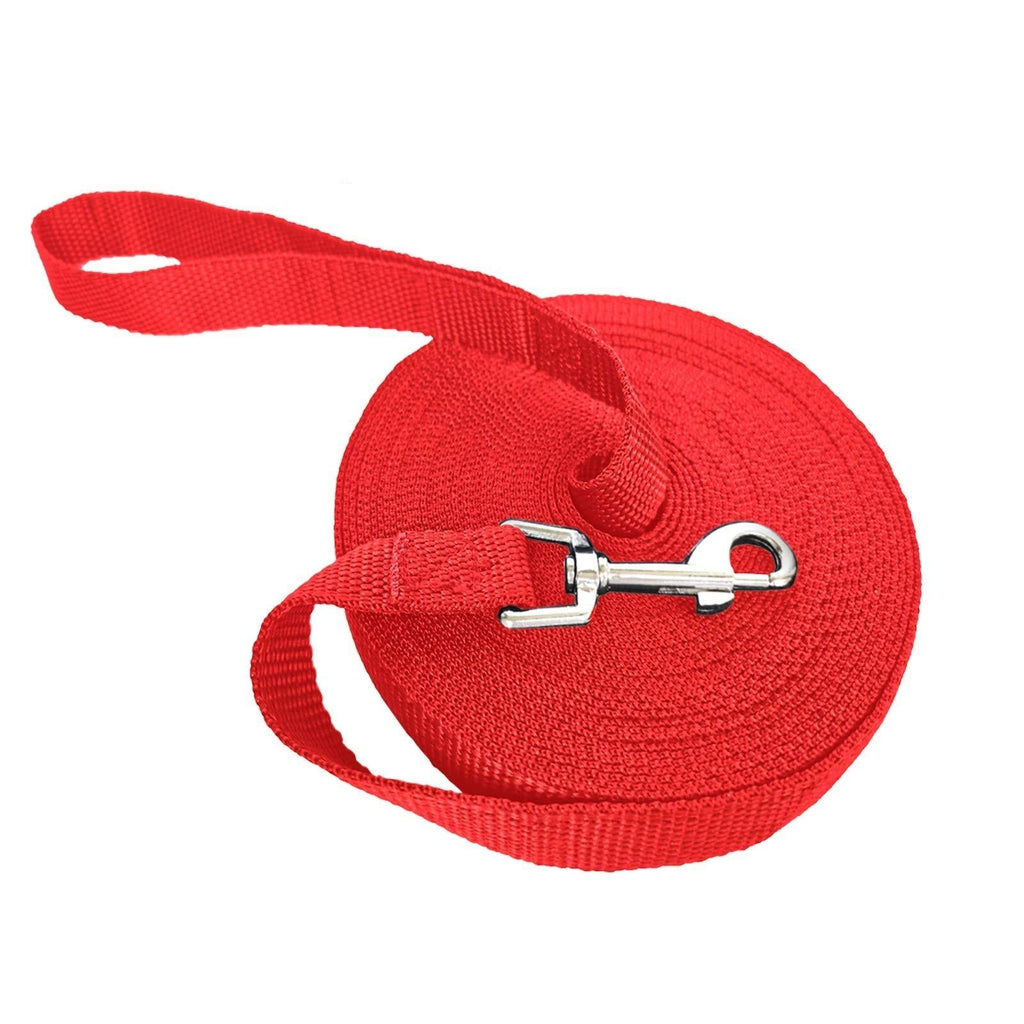 Dog Training Lead Leash, 10m/32ft Long Dog Recall Lead, Long Line for Dog Tracking Training, Long Lead Leash for Pet Recall Obedience (Red) Red - PawsPlanet Australia
