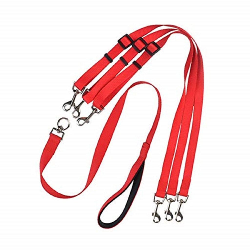 Dog Traction Rope, 3 in 1 Nylon Pet Dog Straps Triple Dog Splitter Leash Adjustable Detachable for Pet Walking - PawsPlanet Australia