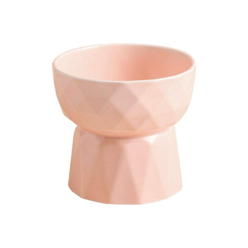 HCHLQLZ ceramic Raised Cat Bowls, Elevated Food or Water Bowls, Stress Free, Backflow Prevention, Dishwasher and Microwave Safe, Lead & Cadmium Free(Pink) Pink - PawsPlanet Australia