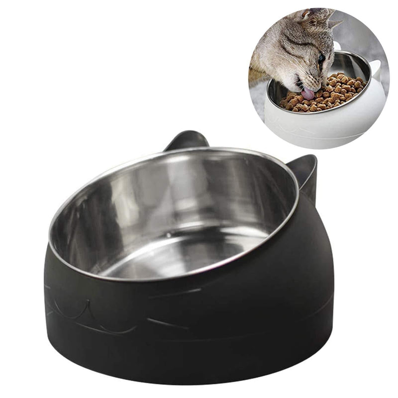 TaimeiMao Stainless Steel Bowl cat bowls,cat feeding bowl,Multi-purpose Pet Feeding Bowl,Cat Water Bowl,Pet Bowl,Tilted Pet Feeding Bowl (Schwarz) Schwarz - PawsPlanet Australia