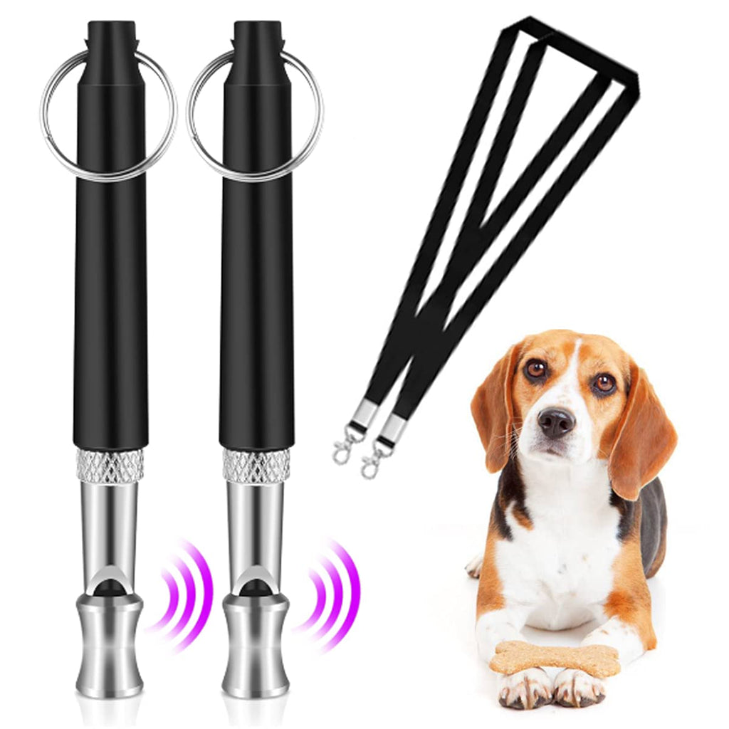 ICOUVA Dog Whistle [2 Pack], Professional Ultrasonic Dog Training Whistle With Lanyard Neck Strap Training Assistant for Recall and Barking Control - PawsPlanet Australia