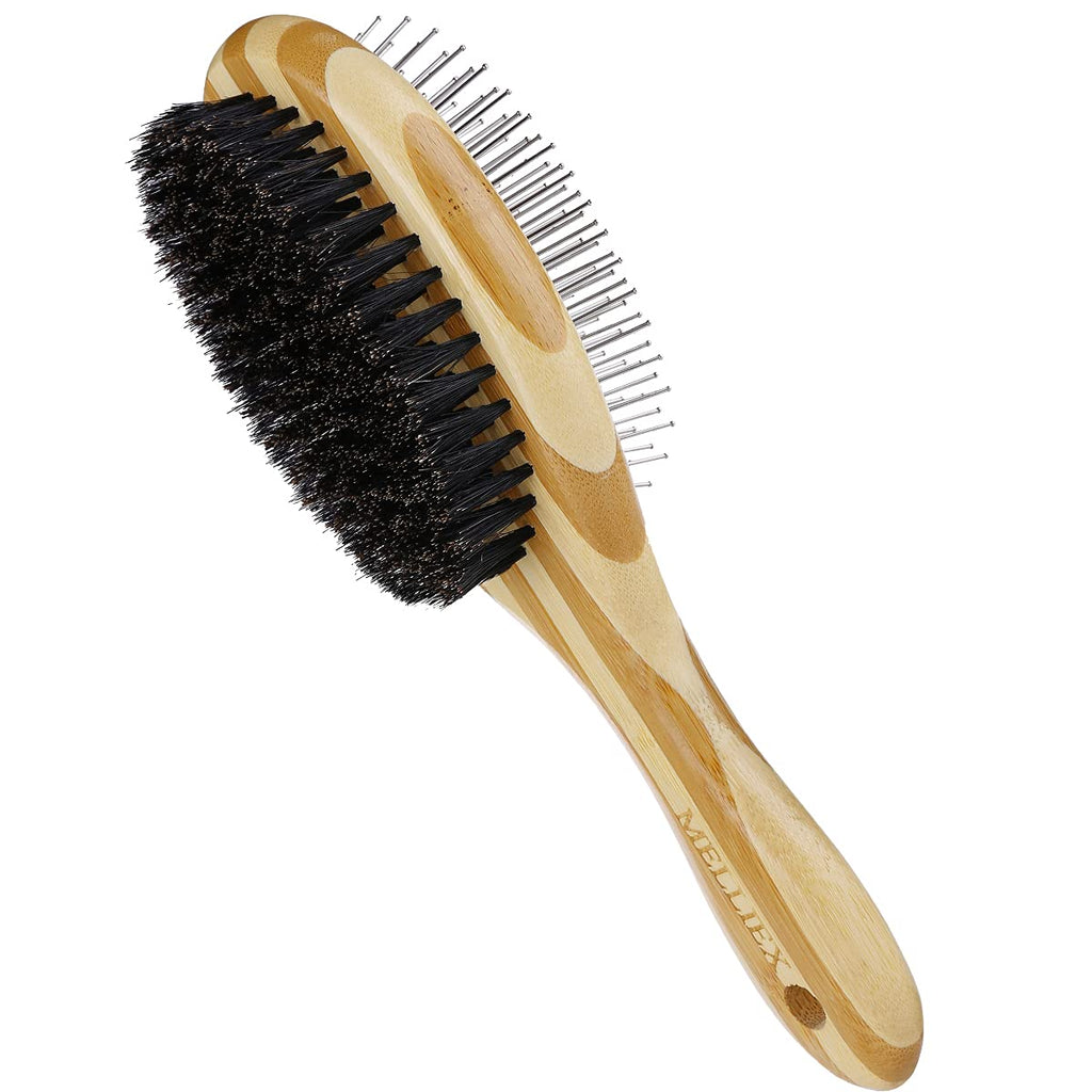 MELLIEX Double Sided Pet Grooming Brush, 2 in 1 Dog Brush Comb and Massage Brush Dog Grooming Tools for Dogs & Cats with Long or Short Hair - PawsPlanet Australia