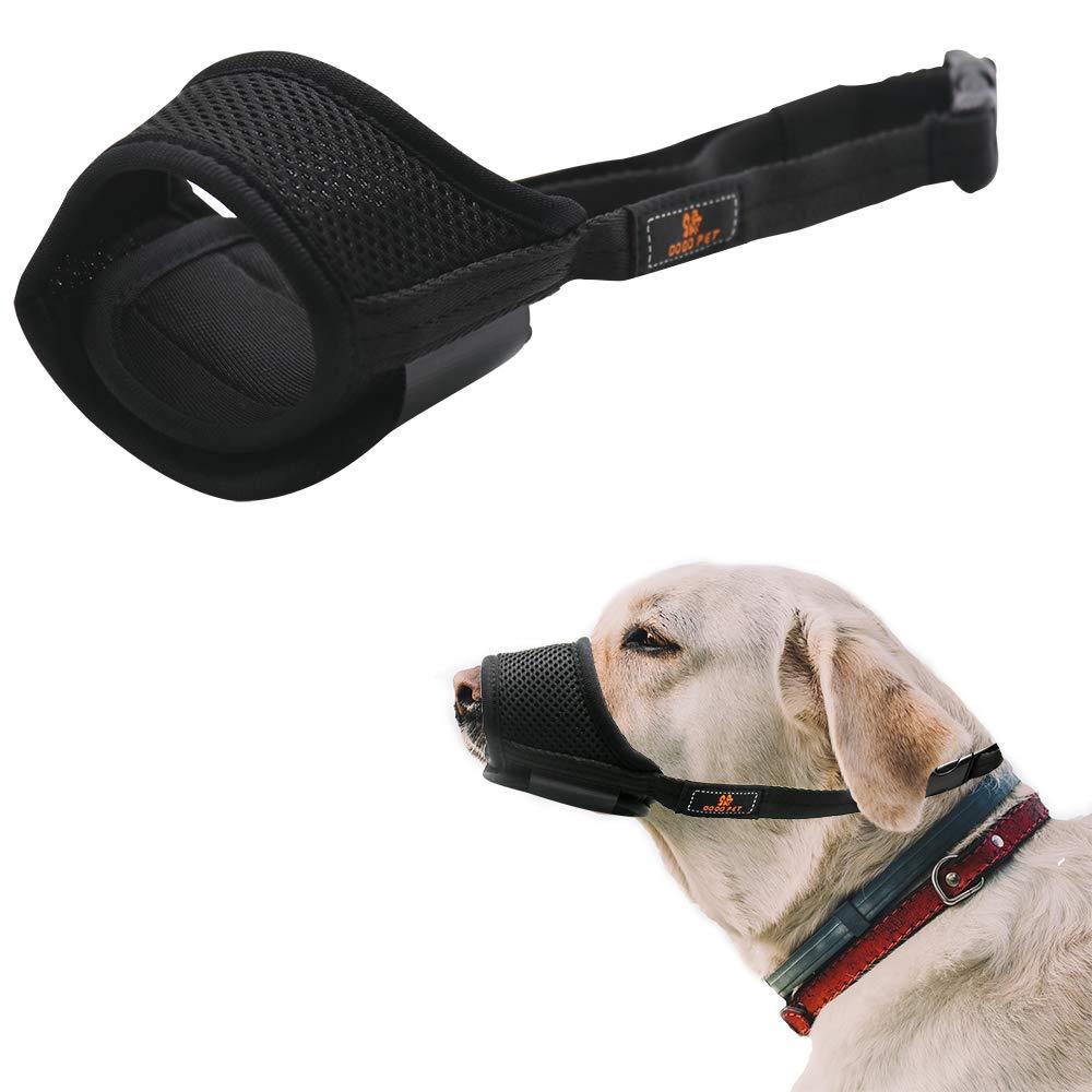 Barley Ears Dog Mouth Cover, Breathable Mesh and Durable Nylon Dog Muzzle with Adjustable Straps to Prevent Biting Barking Chewing, Dog Guard for Small Medium Large Dogs,Black L - PawsPlanet Australia