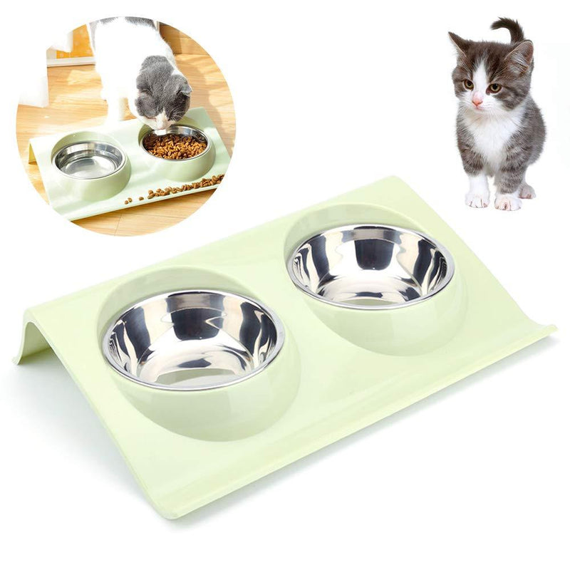 TaimeiMao cat feeding bowl,Multi-purpose Pet Feeding Bowl,Stainless Steel Bowl cat bowls,Cat Water Bowl,Pet Bowl,Tilted Pet Feeding Bowl (green) green - PawsPlanet Australia