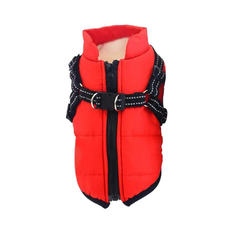 POHOVE Cold Weather Dog Warm Vest Jacket Coat, Winter Clothes Dog Warm Vest Snowproof Jacket Coat Rainproof Fabric M Red - PawsPlanet Australia