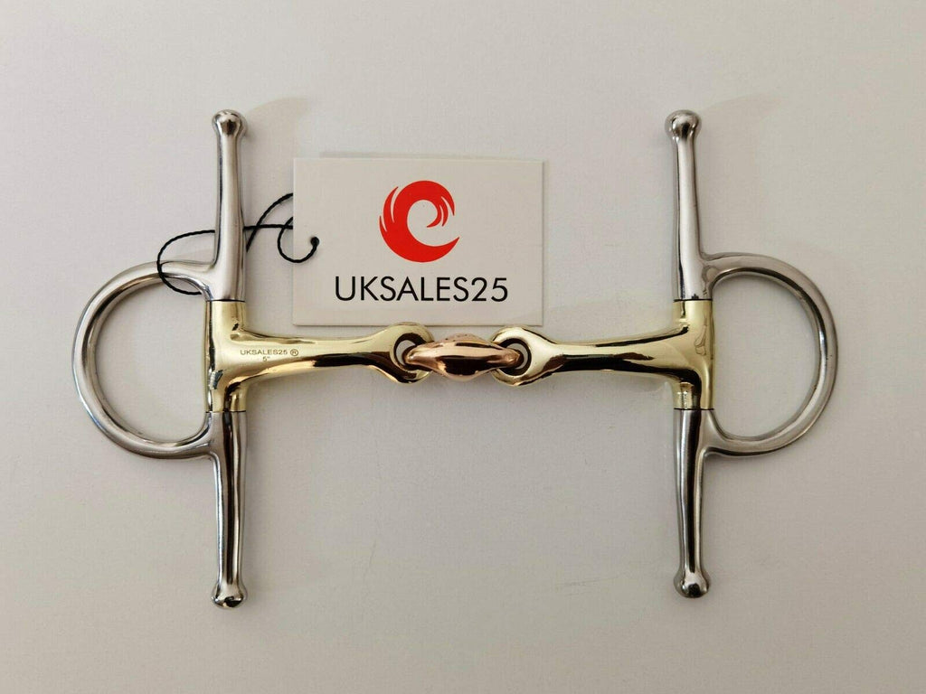 Full Cheek Curved Snaffle Bit 14MM Copper Lozenge GS & SS(UKSALES25® Horse Bits) (4.5 INCHES) 4.5 INCHES - PawsPlanet Australia
