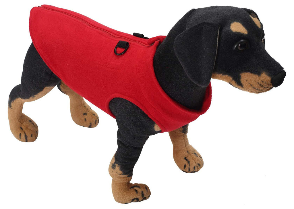 Geyecete Dog Fleece Vest Winter Dog Coat Winter Coat,Double D buckle With zipper Dog Apparel for Cold Weather Dog Jacket for Small Medium Large Dogs-Red-XXL XXL Red - PawsPlanet Australia