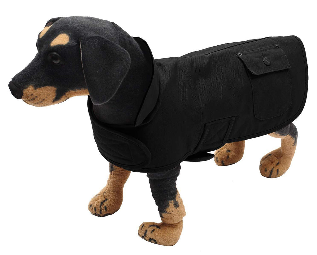 Geyecete Martin Warm Thermal Coat,Dog Winter Coat, Outdoor Dog Apparel with Adjustable Bands,Cotton Duck Canvas for samll medium large dogs-Black-S S Black - PawsPlanet Australia