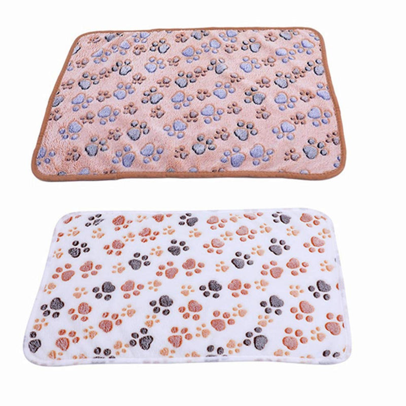 NA 2 Pack Pet Blanket Soft Warm and Washable Puppy Blanket Cat Blanket Cute Blanket for Cats and Dogs (Brown & White) - PawsPlanet Australia