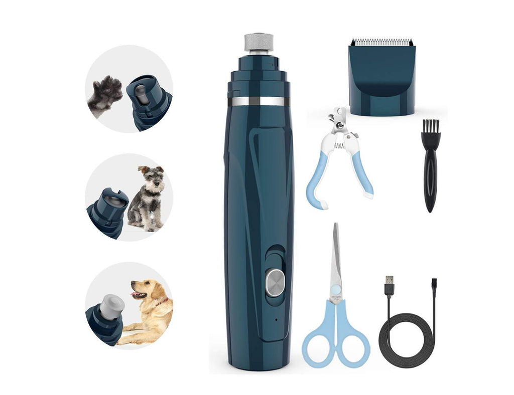 HIFOTO 2 in 1 Pet Nail Grinder Dog Hair Trimmer Electric Dog Nail Grinder Rechargeable Dog Nail Clipper 2 Speeds with 3 Size Ports for Small Medium Large Dogs and Cat - PawsPlanet Australia